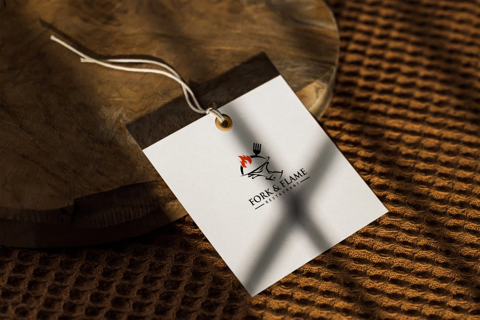 label tag on sliced wood